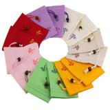 5pcs/lot Lotus Flower Gift Bag Cotton Linen Drawstring Pouch Decoration Pocket