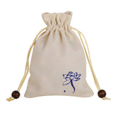 5pcs/lot Lotus Flower Gift Bag Cotton Linen Drawstring Pouch Decoration Pocket