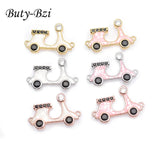 5pcs Lovely Car Jewelry Rhinestone Shell Charms DIY Bracelet Findings