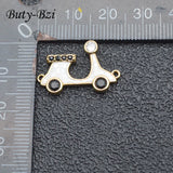 5pcs Lovely Car Jewelry Rhinestone Shell Charms DIY Bracelet Findings