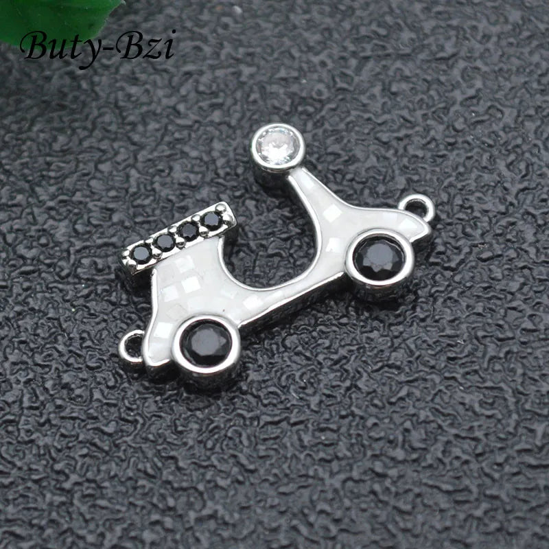 5pcs Lovely Car Jewelry Rhinestone Shell Charms DIY Bracelet Findings