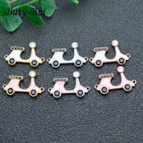 5pcs Lovely Car Jewelry Rhinestone Shell Charms DIY Bracelet Findings
