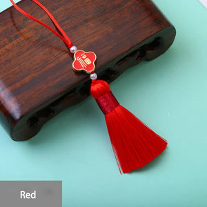5pcs Lucky Tassels Charms Good Luck Clover Blessing Tassel Pendant DIY