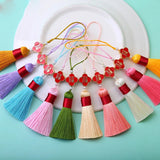 5pcs Lucky Tassels Charms Good Luck Clover Blessing Tassel Pendant DIY