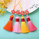 5pcs Lucky Tassels Charms Good Luck Clover Blessing Tassel Pendant DIY