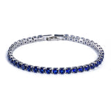 Rose Silver Plated CZ 5mm Tennis Chains Bracelet Women