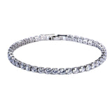 Rose Silver Plated CZ 5mm Tennis Chains Bracelet Women