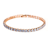 Rose Silver Plated CZ 5mm Tennis Chains Bracelet Women