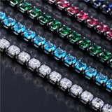 Rose Silver Plated CZ 5mm Tennis Chains Bracelet Women