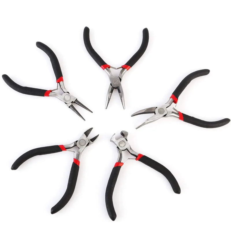 5pcs Mini Round Nose Pliers Jewelry Repair Tool Kit Chain Nose Pliers