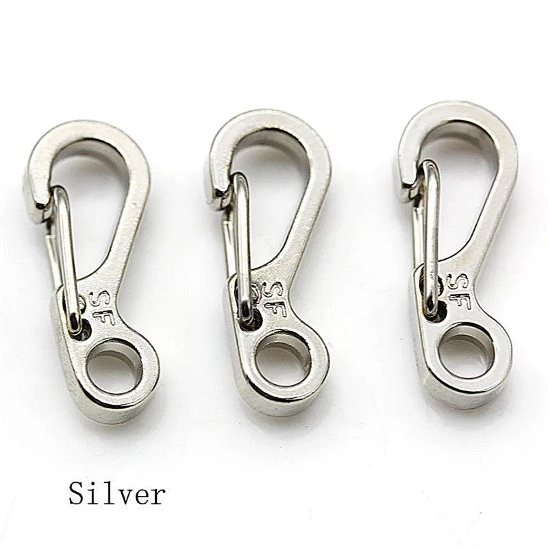 5pcs Mini Spring Cord Buckle Clasp Snap Hook Keychain 3 Colors