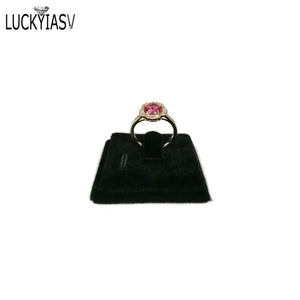 5pcs Mini Square Ring Holder Portable Velvet Jewelry Storage Organizer