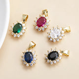 5pcs/lot Mixed Copper Crystal Charms Pendant DIY Necklace Earrings