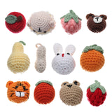 5pcs Mixed Knitted Woolen Animal Charms DIY Keychain Decoration