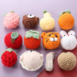 5pcs Mixed Knitted Woolen Animal Charms DIY Keychain Decoration