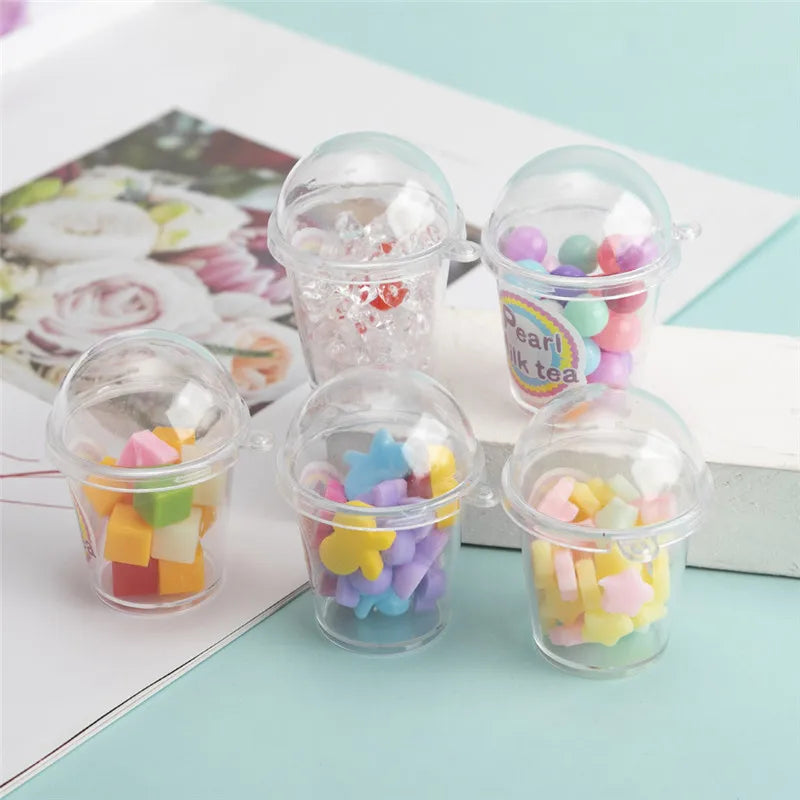 5pcs Mixed Tea Cup Butterfly Pendant DIY Keychain Jewelry Making