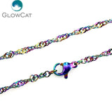 5pcs Rainbow Stainless Steel Chain Necklace Link Jewelry Making