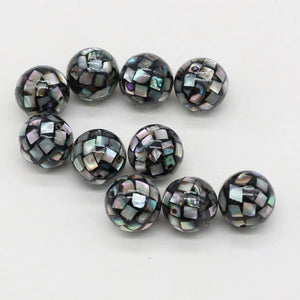 5pcs Natural Abalone Shell Beads Round Loose Beads for Jewelry Making 12x12mm