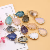 5pcs Natural Agates Pendant Mix Colorful Stone Charms for DIY Jewelry