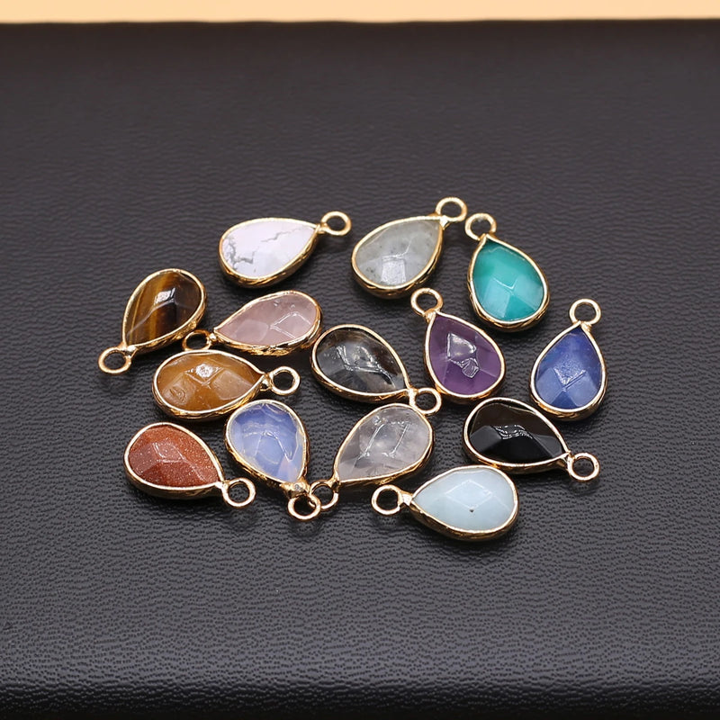 5pcs Natural Agates Pendant Mix Colorful Stone Charms for DIY Jewelry