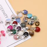 5pcs Natural Agates Pendant Mix Colorful Stone Charms for DIY Jewelry
