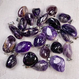 5pcs Natural Amethysts Pendant for DIY Necklace Making