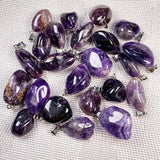 5pcs Natural Amethysts Pendant for DIY Necklace Making