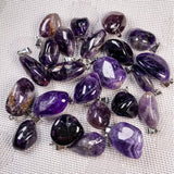 5pcs Natural Amethysts Pendant for DIY Necklace Making