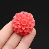 5pcs Natural Coral Flower Beads Peony Beads DIY Jewelry Making Accessories 32mm