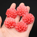 5pcs Natural Coral Flower Beads Peony Beads DIY Jewelry Making Accessories 32mm