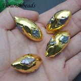 5pcs Natural Freshwater Keshi Pearl Beads Oval Shape DIY Necklace