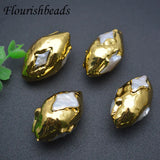 5pcs Natural Freshwater Keshi Pearl Beads Oval Shape DIY Necklace