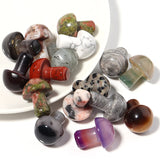 5pcs Natural Stone Beads Mushroom Charm For Jewelry Making