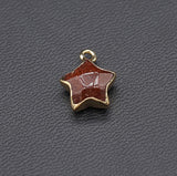 5pcs Natural Stone Faceted Pentagram Agates Tiger Eye Pendant