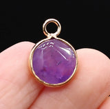 5pcs Natural Stone Labradorite Amethyst Pendant DIY Jewelry Necklace
