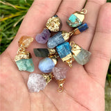 5pcs Natural Stone Nugget Pendant Charm for Jewelry Making