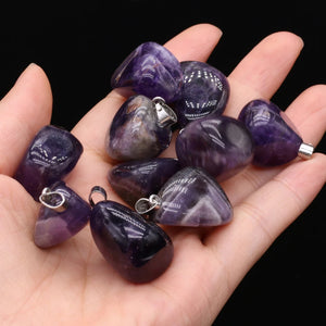 5pcs Natural Stone Pendant Charms Irregular Agate Amethyst Pendants
