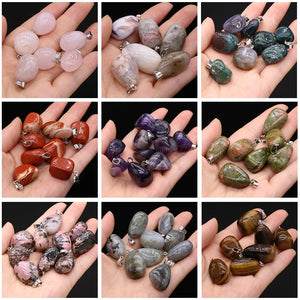 5pcs Natural Stone Pendant Charms Irregular Agate Amethyst Pendants