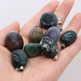 5pcs Natural Stone Pendant Charms Irregular Agate Amethyst Pendants