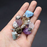 5pcs Rough Quartz Crystal Stone Charms for DIY Jewelry Making