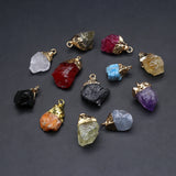 5pcs Rough Quartz Crystal Stone Charms for DIY Jewelry Making