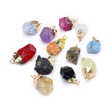 5pcs Rough Quartz Crystal Stone Charms for DIY Jewelry Making