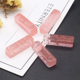 5pcs Natural Stone Pendant Rectangle Obsidian Amazonite Charm 25x6mm