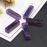5pcs Natural Stone Pendant Rectangle Obsidian Amazonite Charm 25x6mm
