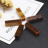5pcs Natural Stone Pendant Rectangle Obsidian Amazonite Charm 25x6mm