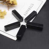 5pcs Natural Stone Pendant Rectangle Obsidian Amazonite Charm 25x6mm