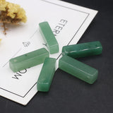 5pcs Natural Stone Pendant Rectangle Obsidian Amazonite Charm 25x6mm