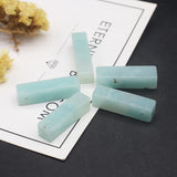 5pcs Natural Stone Pendant Rectangle Obsidian Amazonite Charm 25x6mm