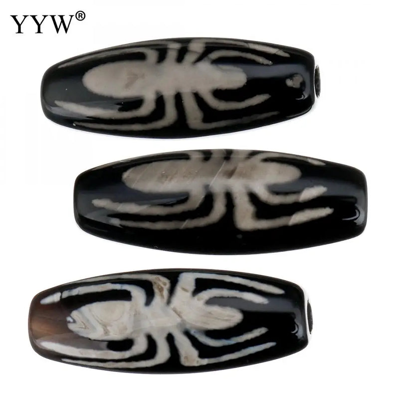 5pcs Tibetan Agate Dzi Beads Spider for Necklace Making