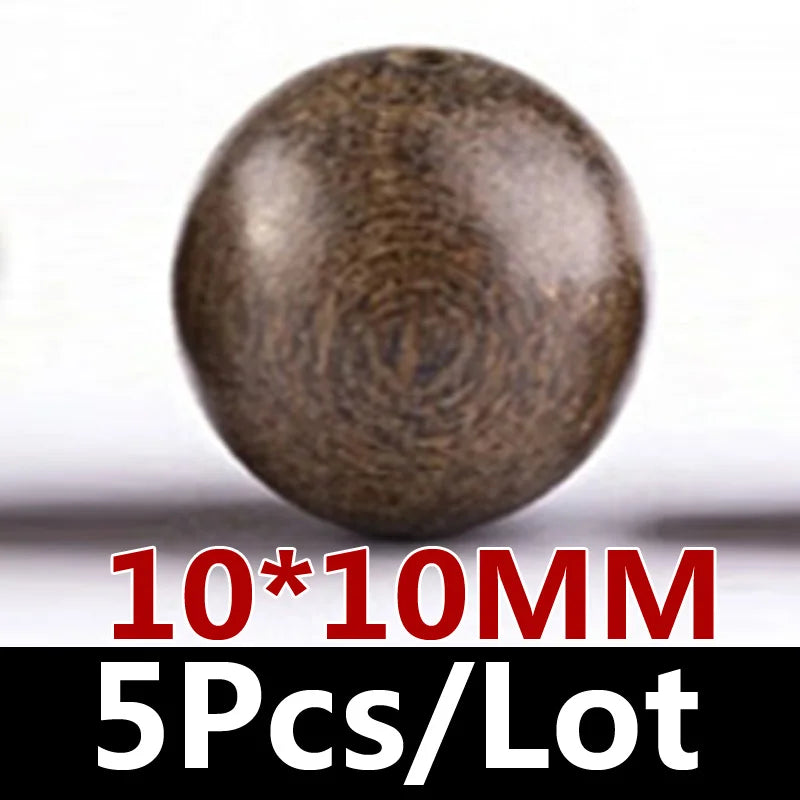 5pcs Agarwood Loose Beads Round Aroma DIY Bracelet Pendant